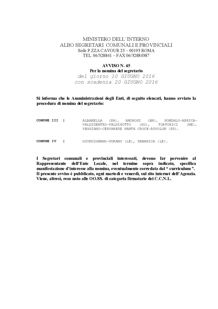 Avviso n. 45-2016 - 8274avviso-n-45-2016-001