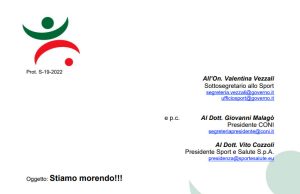 Sport. “Stiamo morendo!!! Il grido d’aiuto delle Società Sportive Dilettantistiche”